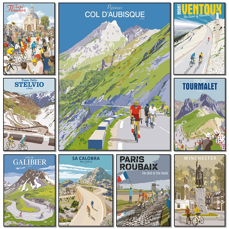 Mountain Biking Europe - Pósteres artísticos de ciclismo de montaña,
